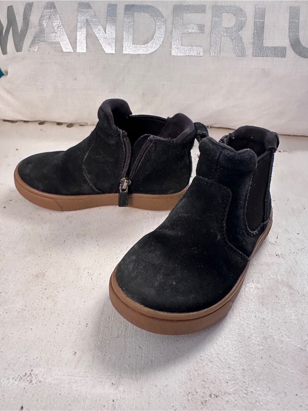 UGG Black Suede Kids Ankle Boots